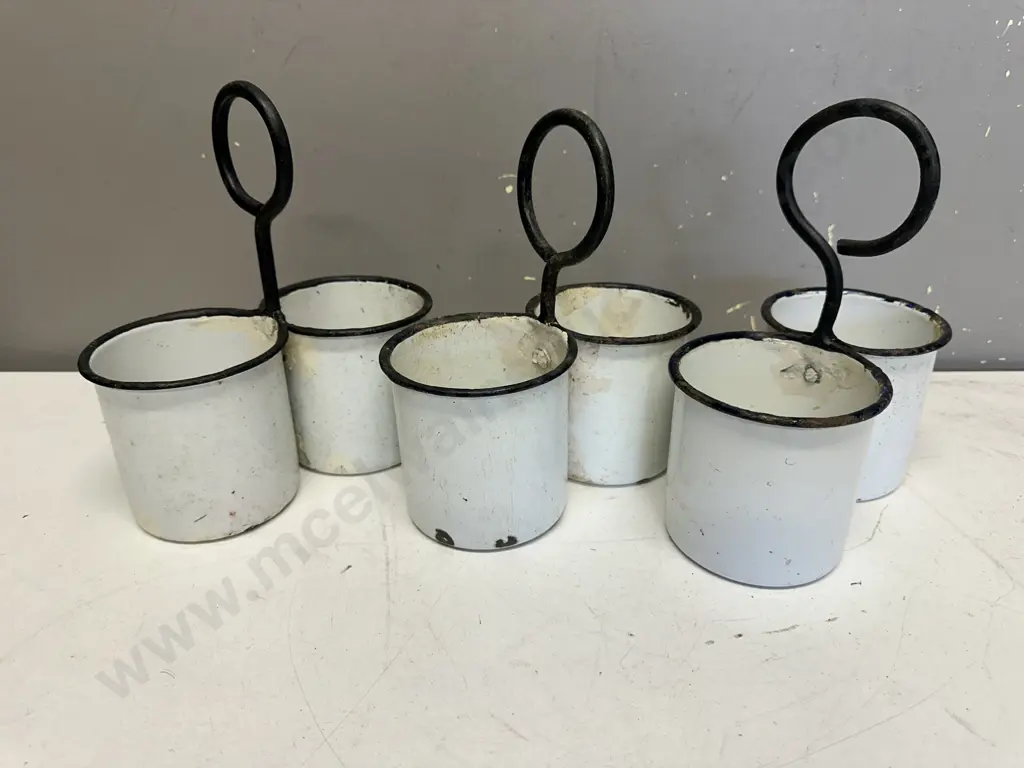 Vintage Enamelware Utensil Holders x 3 Image 1++