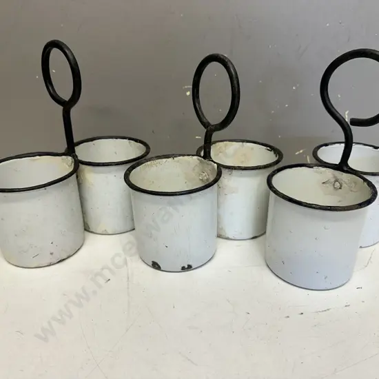 Vintage Enamelware Utensil Holders x 3