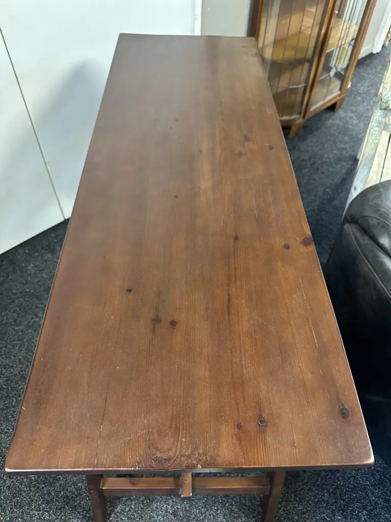 Wooden Trestle Style Hall Table 80x126x45cm. Image 1++