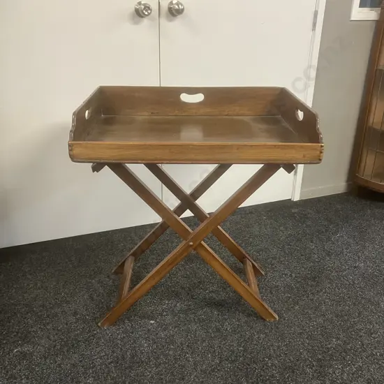 Antique 19th Century Oak Butlers Tray & Stand. H79 W72 D50cm