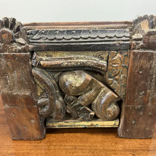 Original Wooden Panel Planter. H27 W33.5 D26cm