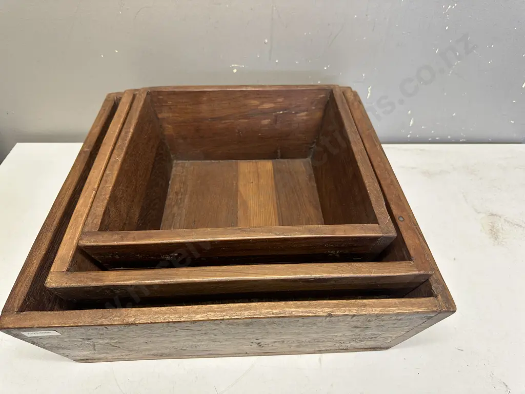 Set of Three Wooden Nesting Boxes. 13 x 40.5cm Image 1++