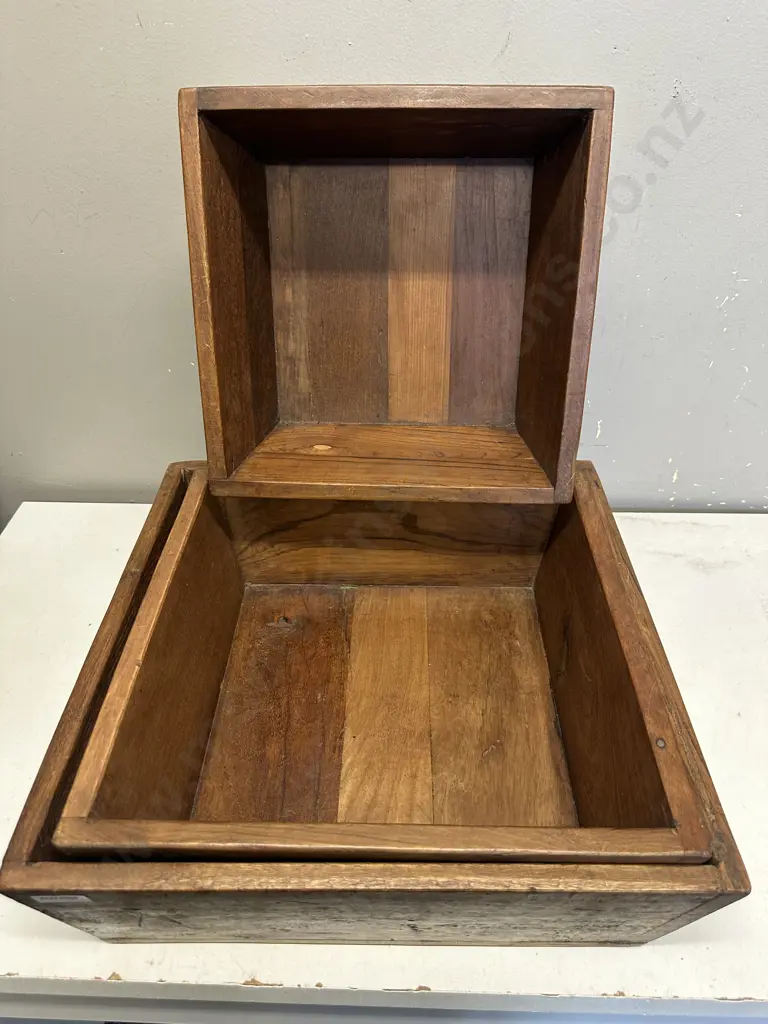 Set of Three Wooden Nesting Boxes. 13 x 40.5cm Image 1++