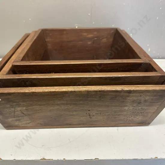 Set of Three Wooden Nesting Boxes. 13 x 40.5cm