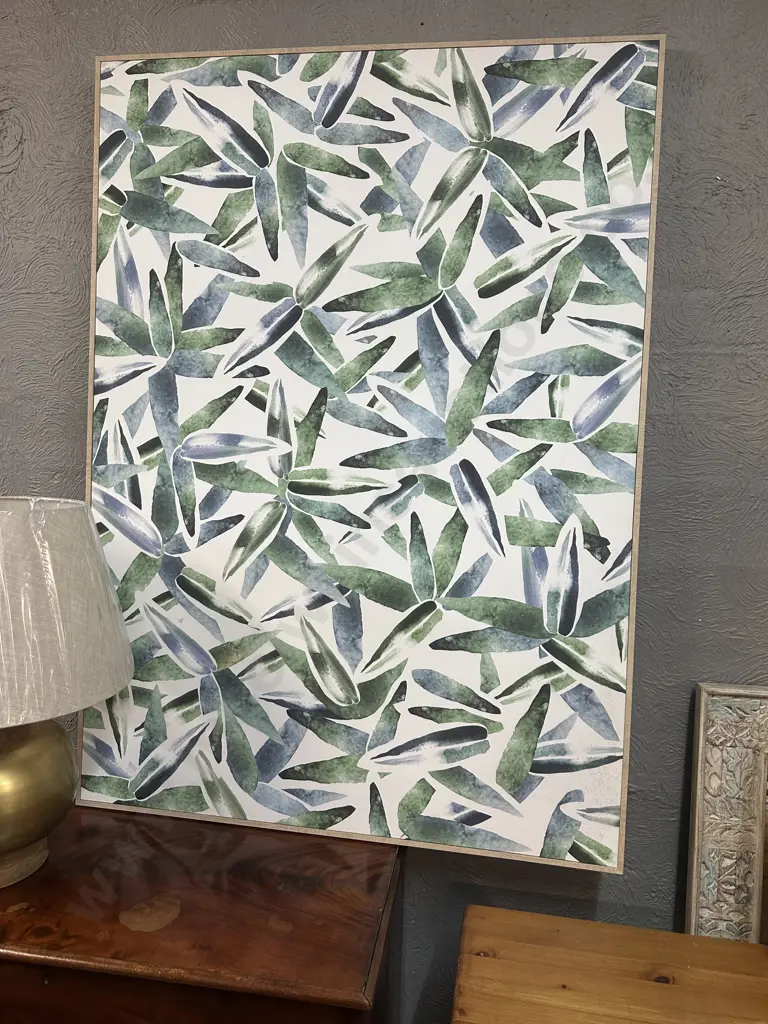 Large Leaf Artwork Wall Hanging. H102 W142 D4.5cm Image 1++