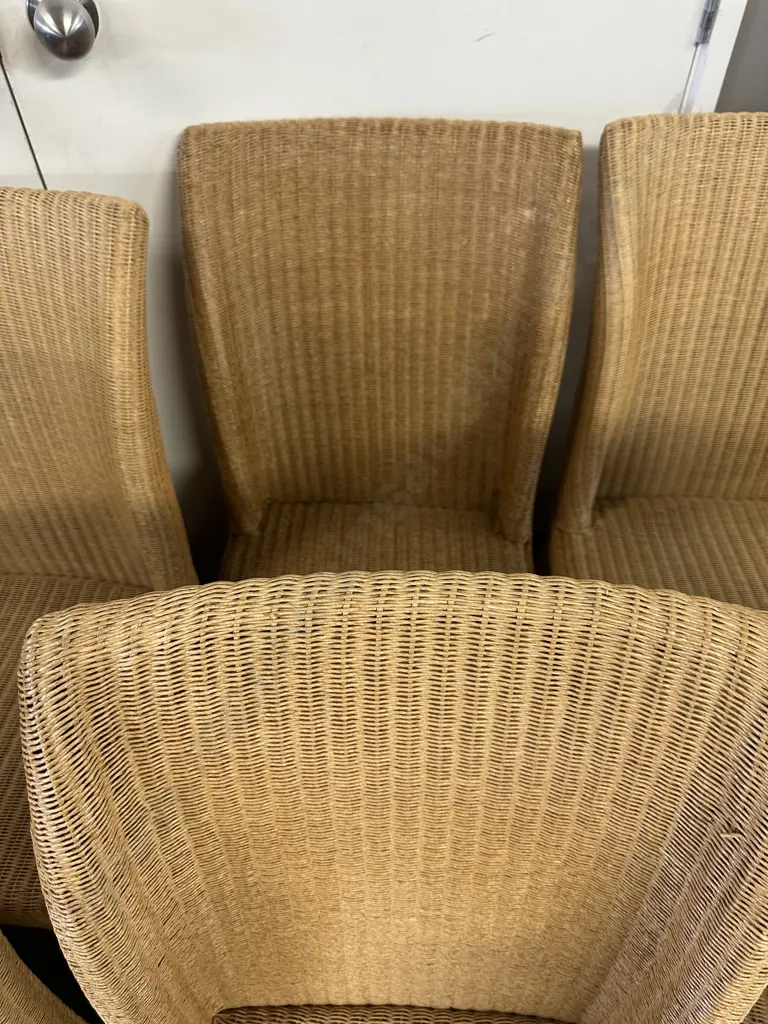 Set Of Eight Lustys Lloyd Loom Dining Chairs Woven Fibre Furniture Image 1++