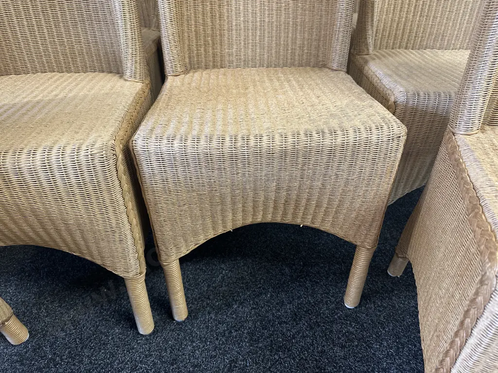 Set Of Eight Lustys Lloyd Loom Dining Chairs Woven Fibre Furniture Image 1++