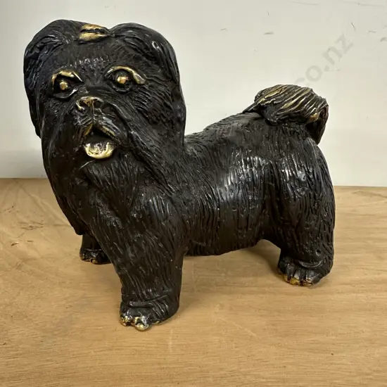 Bronze Terrier Dog Figurine H17cm.
