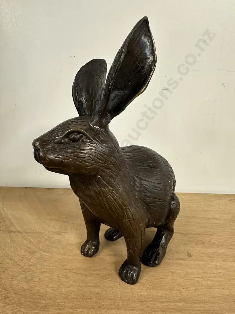 Bronze Sitting Hare Figurine H22cm. Image 1++