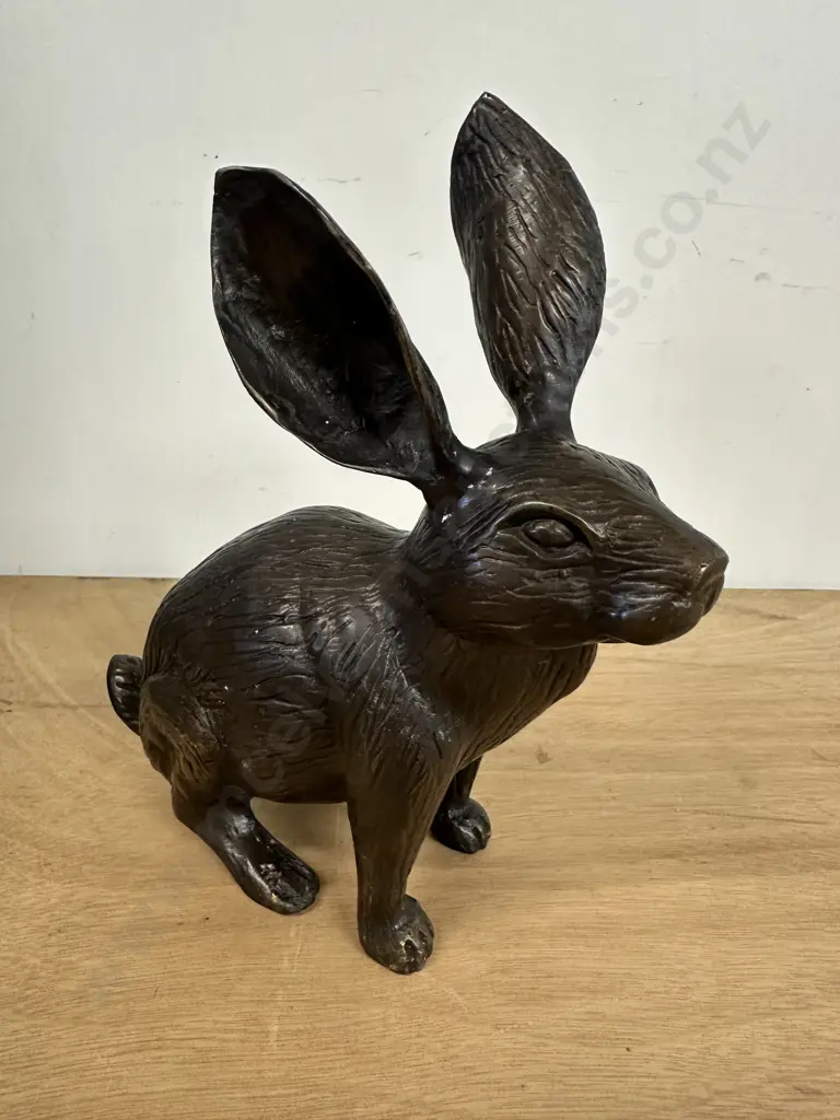 Bronze Sitting Hare Figurine H22cm. Image 1++