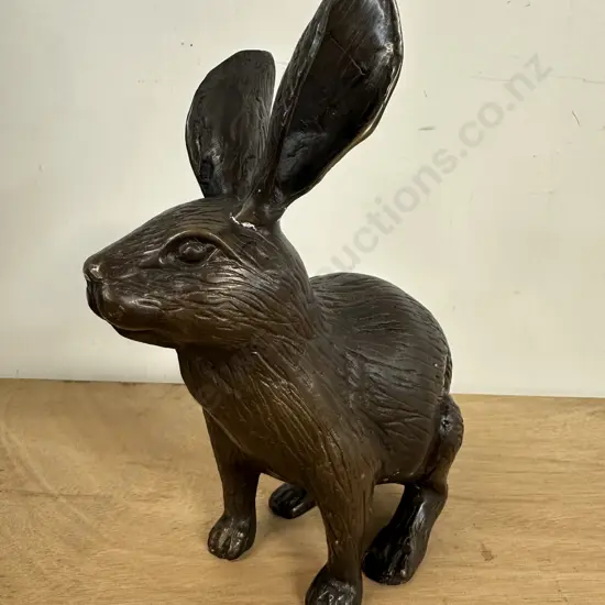 Bronze Sitting Hare Figurine H22cm.