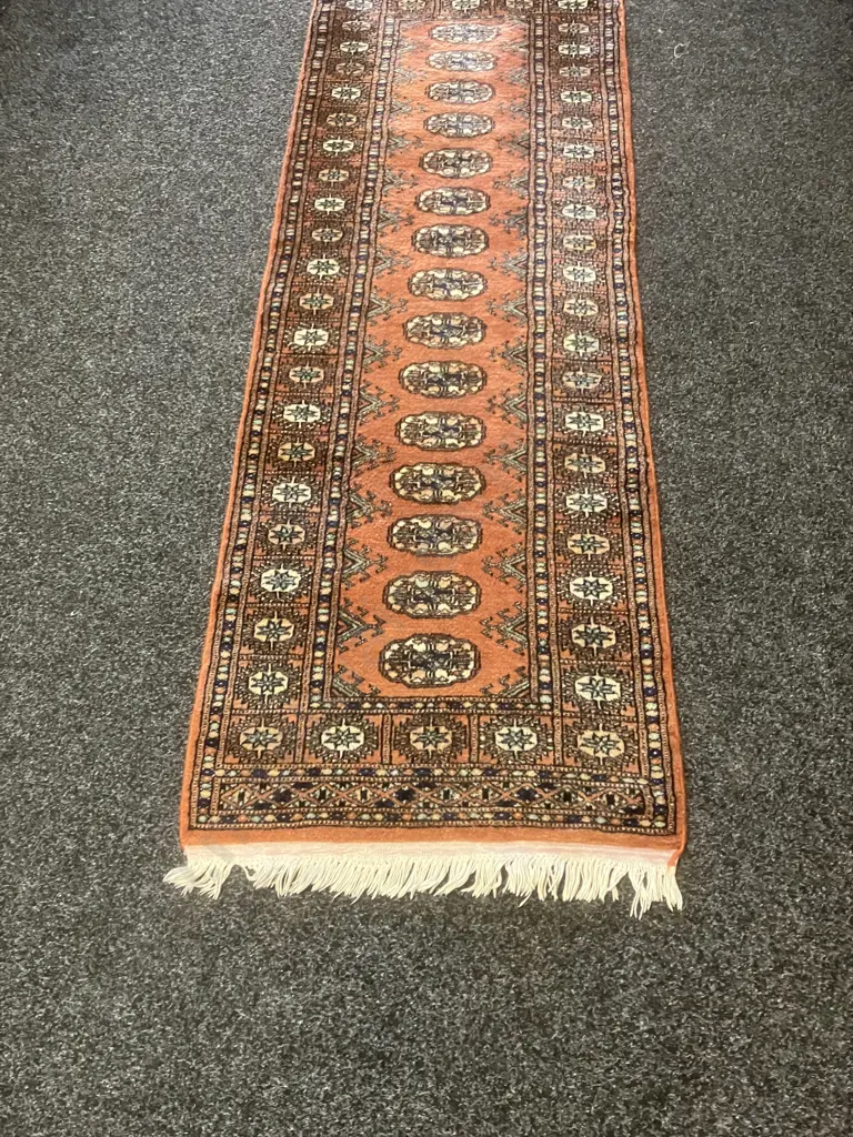 Pakistan Hand Knotted Woolen Carpet Runner - 186cm x 65cm Image 1++