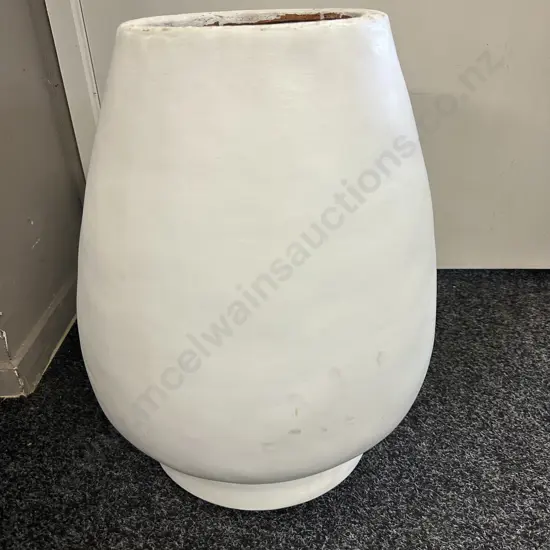 Footed White Floor Vase H49cm.