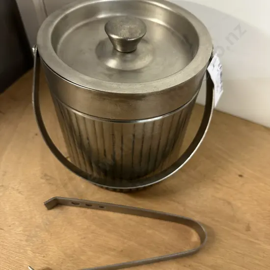 Metal Ice Bucket With Tongs