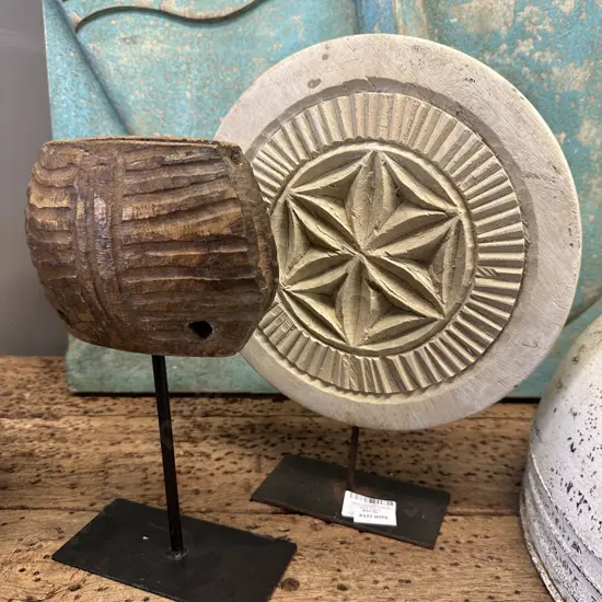 Handcrafted Chapati On a Stand & Wooden Basket On Stand