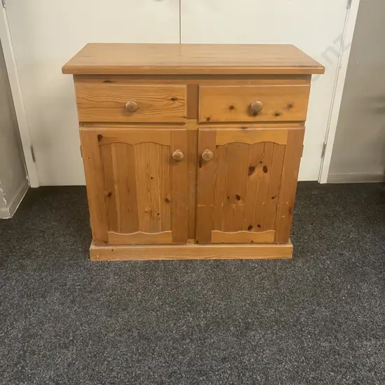 Pine Sideboard - 2 Drawer 2 Door. H84 W91.5 D46cm