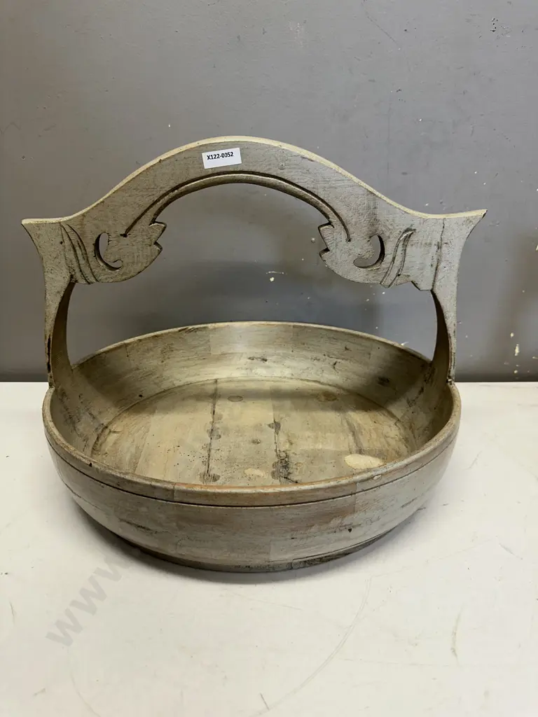 Wooden Bowl With Handle. 30 x 38cm Image 1++