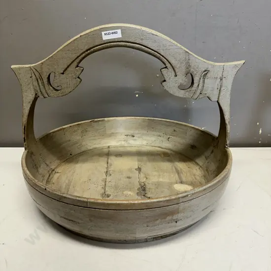 Wooden Bowl With Handle. 30 x 38cm