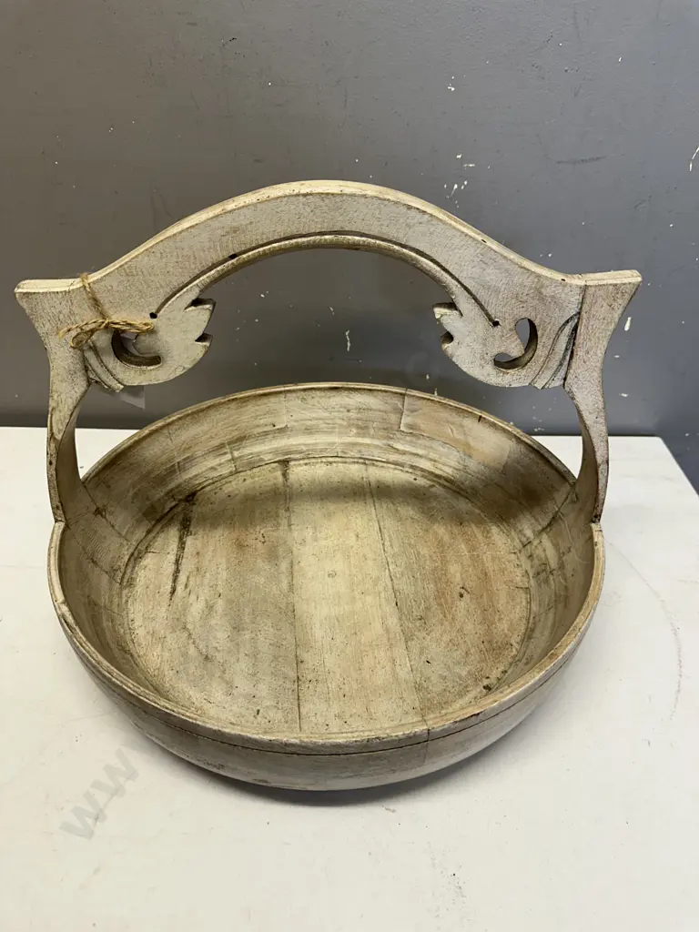 Wooden Bowl With Handle. 30 x 38cm Image 1++