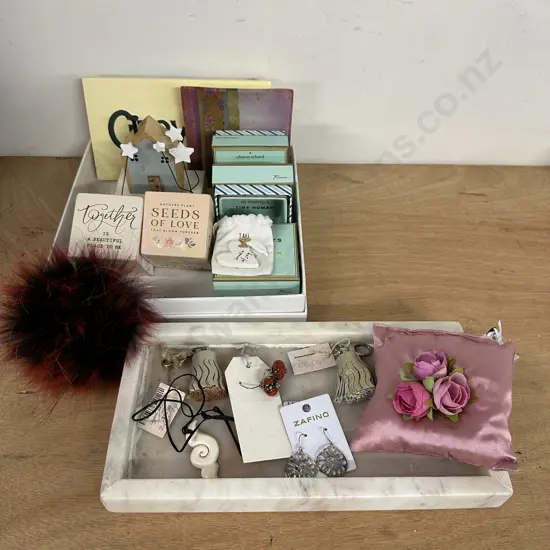 Rectangular Marble Tray, Key Rings, Earrings Etc