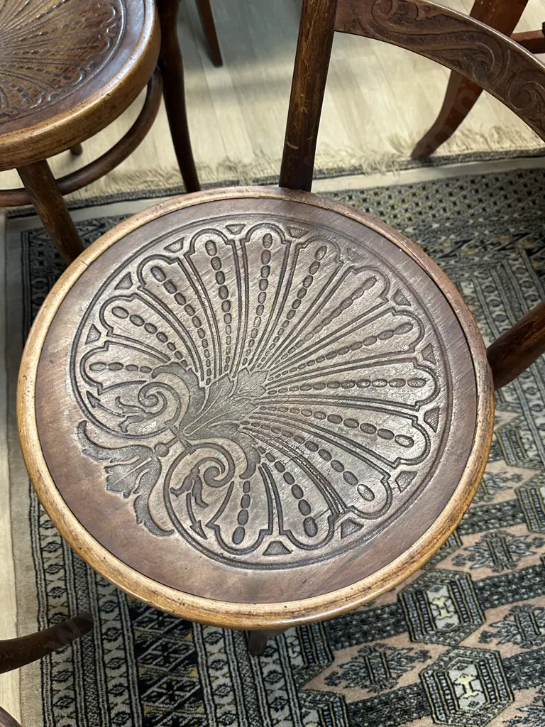 Set Of Four Art Nouveau Bistro Bentwood Chairs Image 1++