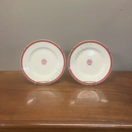 Pair of Furnivals Plates With Crest of 3rd Battalion The Royal Anglian Regiment (The Pompadours)
