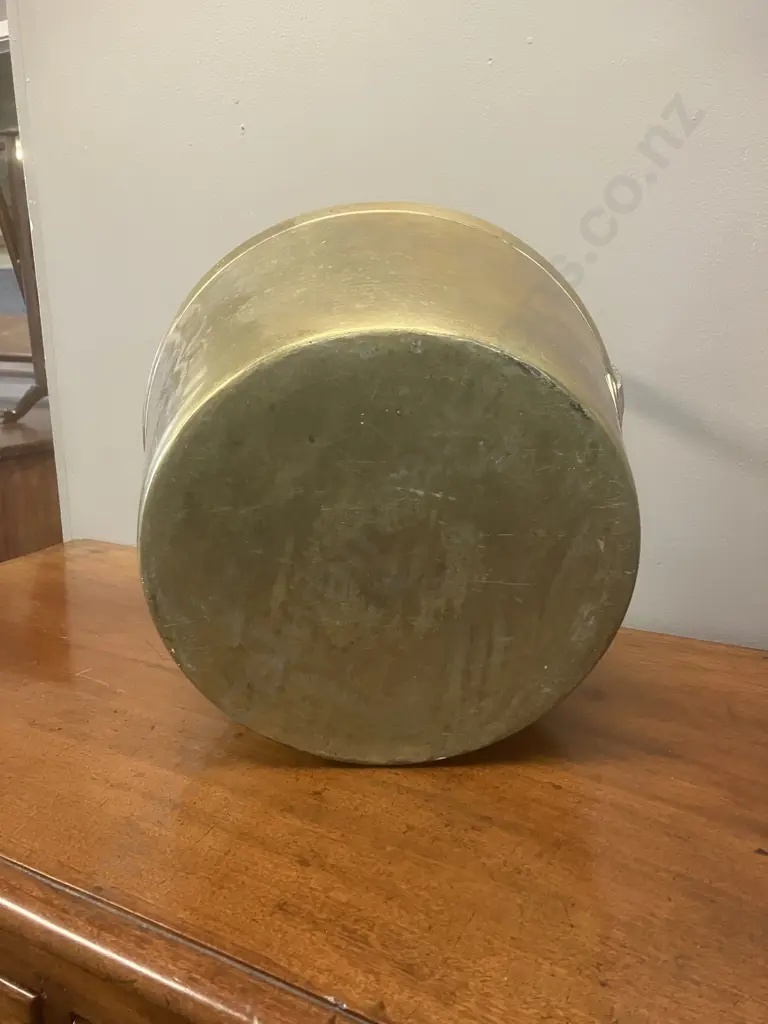 19th Century Brass Jam Pan With Fixed Iron Handle Image 1++