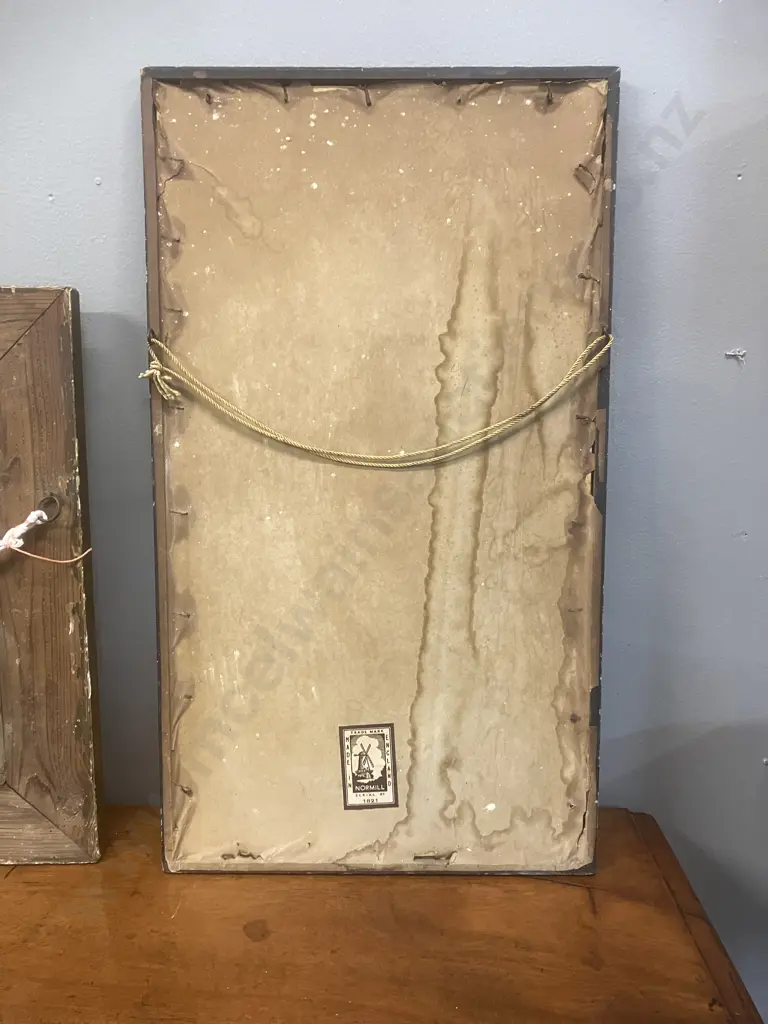 Small Oil On Canvas Still Life Painting In Original Gilded Frame & Ely Cathedral Normill Print #1821 Image 1++