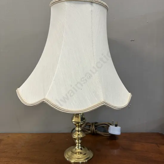 BHS Lighting Vintage Table Lamp Brass Base & Cream Shade H44cm.