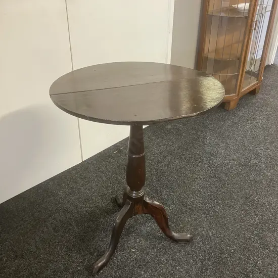 Antique Georgian Provincial Oak Tilt Top Tripod Table