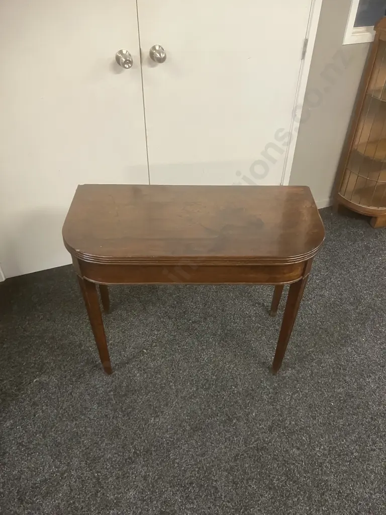 Antique Georgian Mahogany Fold-Over Tea Table. H73 W89 D42 / 85cm Image 1++