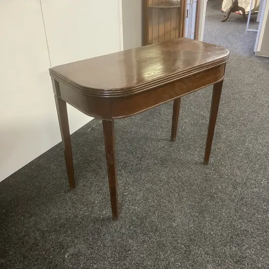 Antique Georgian Mahogany Fold-Over Tea Table. H73 W89 D42 / 85cm