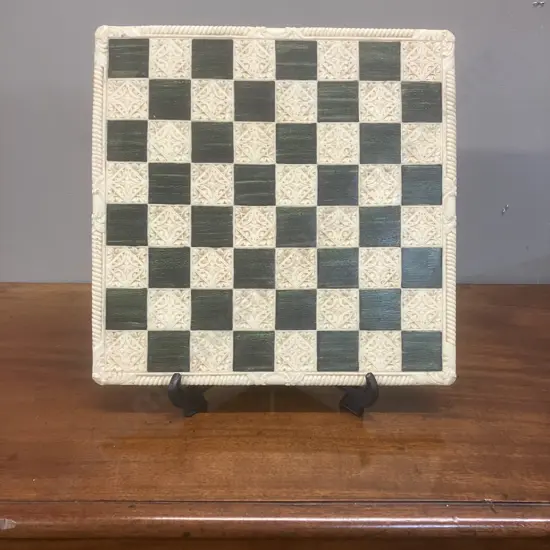 Vintage Crisan Craft Takaka Marble Chess Board - New Zealand Made. 32.5 x 33cm