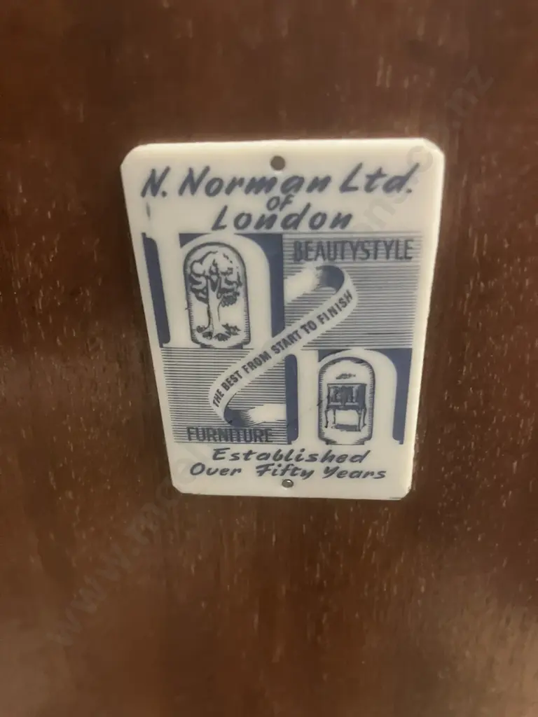 Vintage English 'N. Norman of London' Burr Walnut Sideboard In Queen Anne Style. H98 W138 D55cm Image 1++