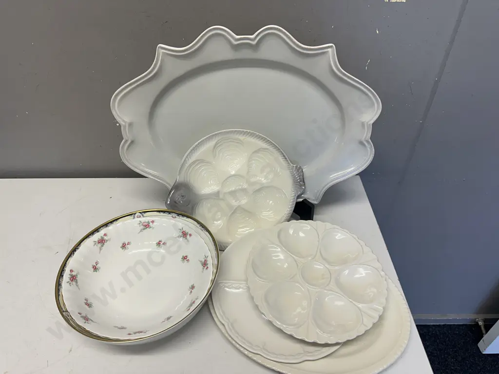 Assorted China Platters & Bowls Including Crown Devon, Richmond Etc Image 1++