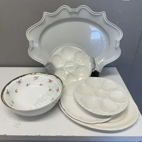 Assorted China Platters & Bowls Including Crown Devon, Richmond Etc