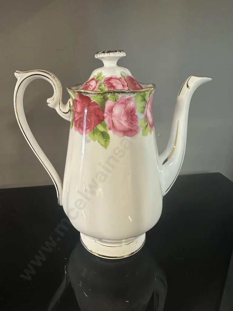 Royal Albert 'Old English Rose' Coffee Pot H18cm. Image 1++