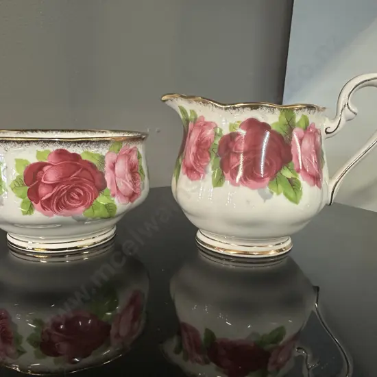 Royal Albert 'Old English Roses' Creamer & Sugar Bowl