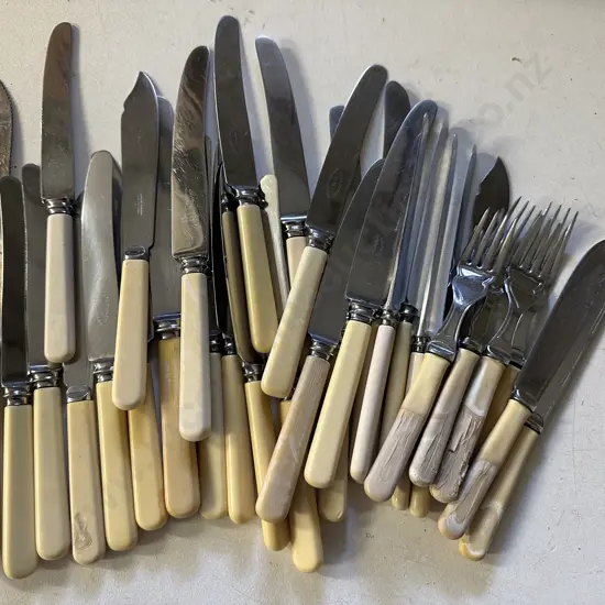 Selection Of Bone Handled Cutlery Including Knives Etc