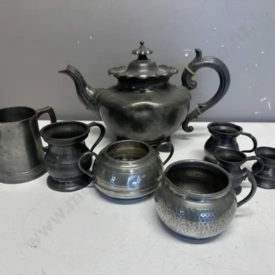 Selection Of Pewter Ware Items