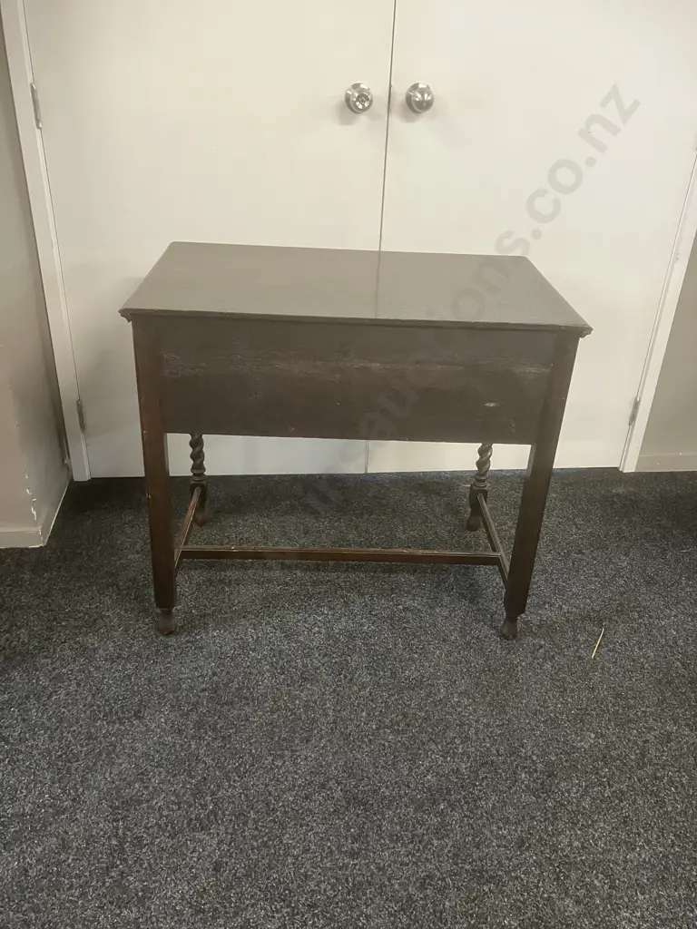 Antique Jacobean Style Oak Sie Table, 3 Drawers. H75.5 W83 D49.5cm Image 1++