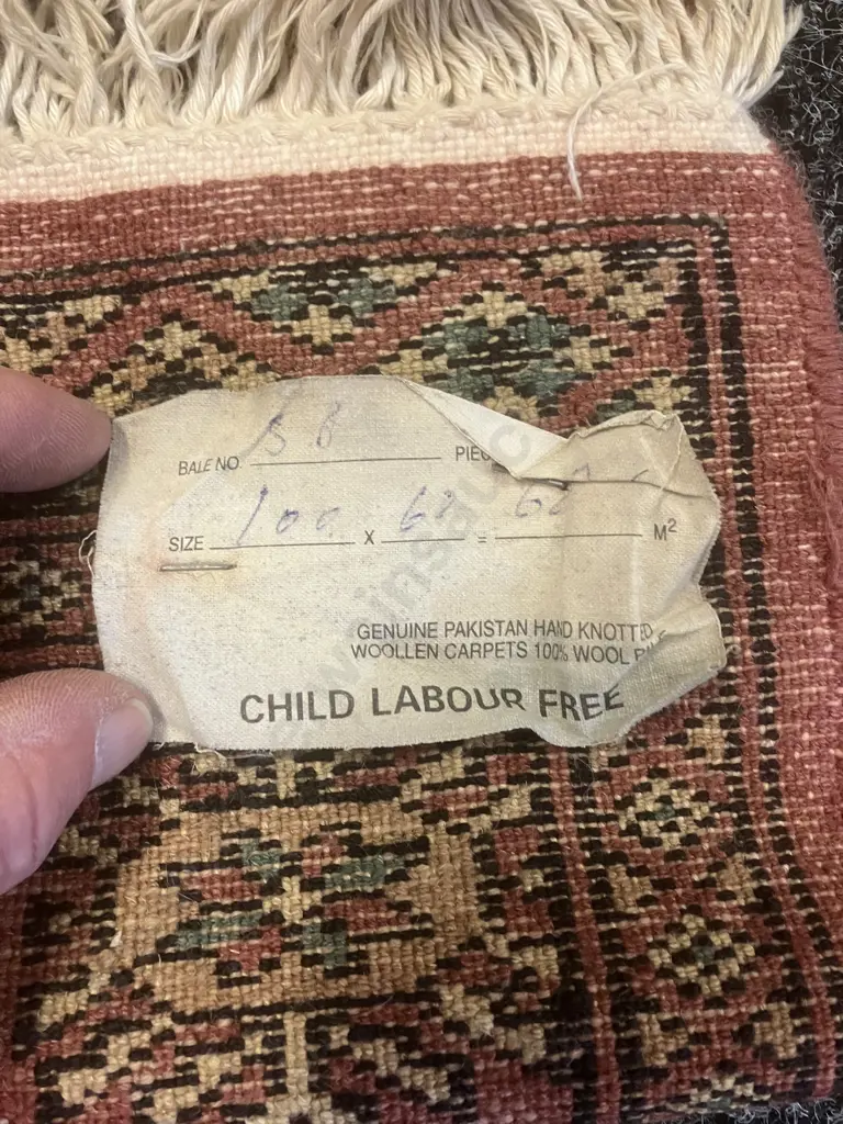 Pakistan Hand Knotted Woolen Carpet - 62cm x 100cm Image 1++