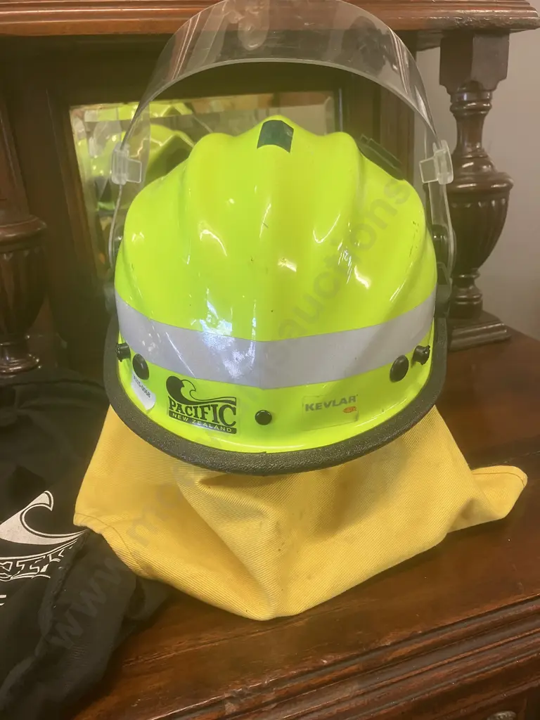 United States Antartic Program Labeled Pacific Helmets Type 3-Bushfire Fighting Helmet With Carry Bag, (BR9C) Image 1++