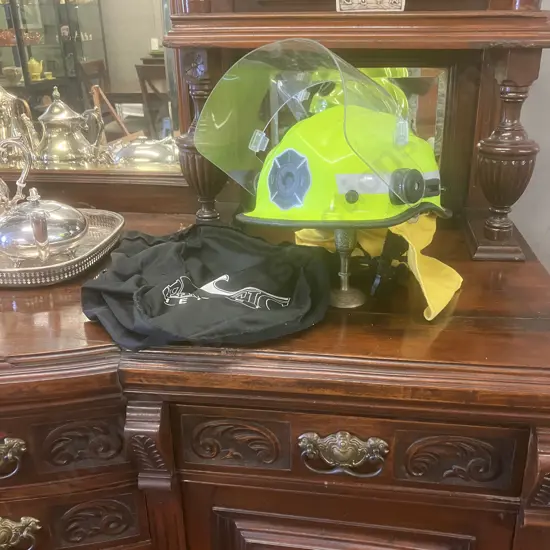 United States Antartic Program Labeled Pacific Helmets Type 3-Bushfire Fighting Helmet With Carry Bag, (BR9C)