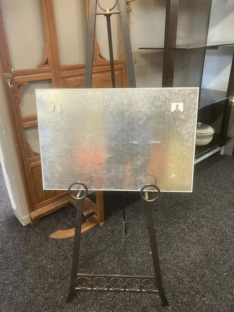 Glass World Map With Steel Backing. 40 x 60cm Image 1++