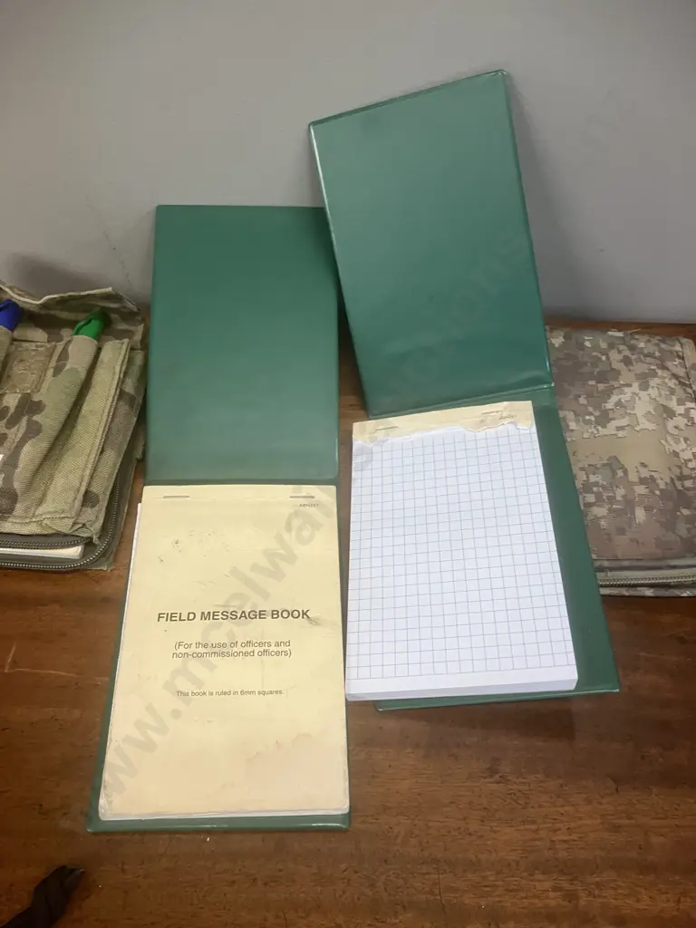 Web-tex Field Message Book Cover With Pad & Pens, Pair of NZ Army Field Note Books, Camo Covered Field Message Book Etc Image 1++