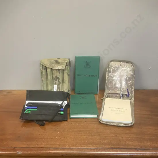 Web-tex Field Message Book Cover With Pad & Pens, Pair of NZ Army Field Note Books, Camo Covered Field Message Book Etc