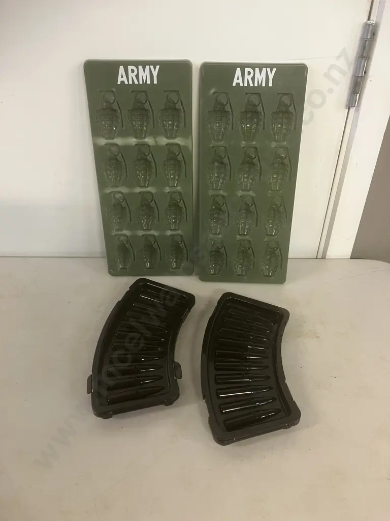 Pair of Grenade & Bullet Ice Makers Image 1++