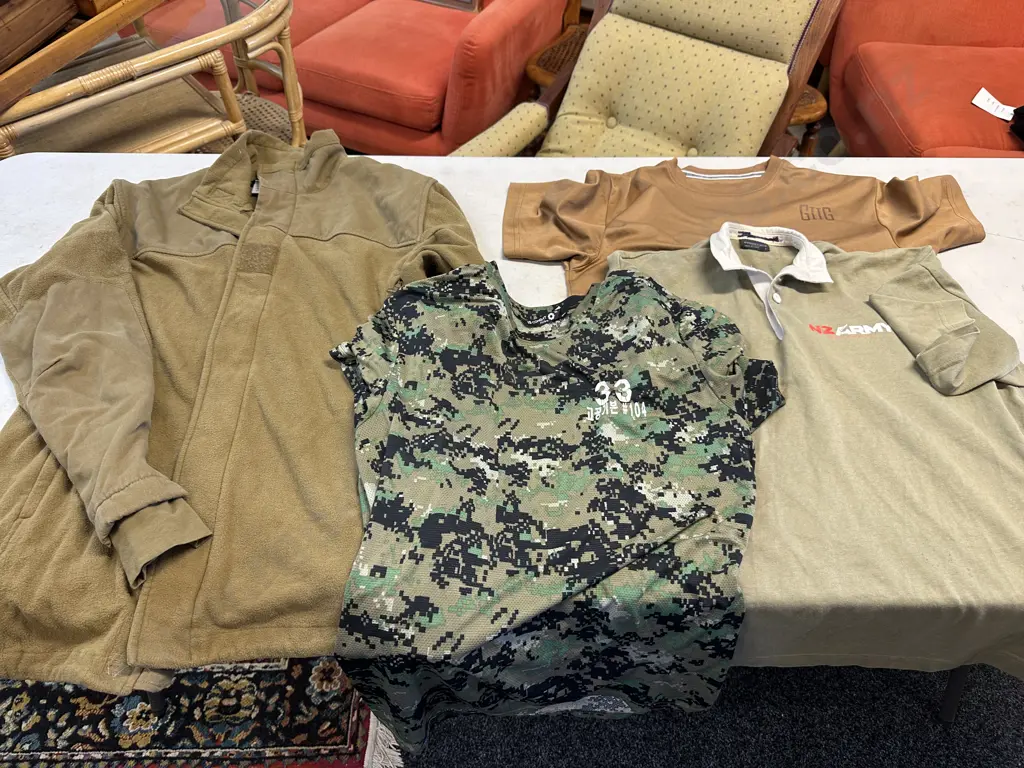 Selection Of Clothing Including New Zealand Army, Camo Tee Etc Image 1++