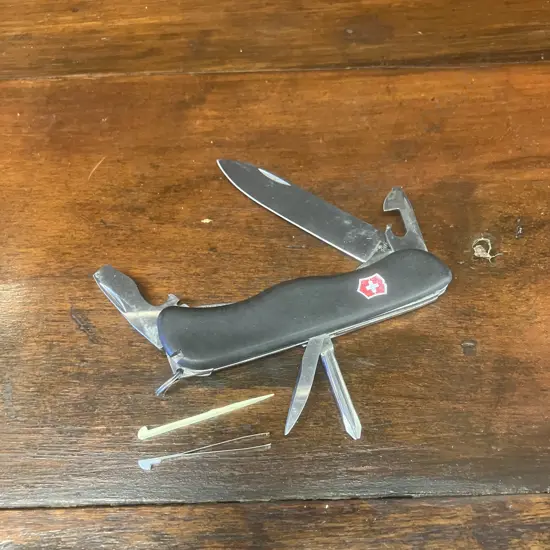 Victorinox Centurion Swiss Army Knife - 111mm, Liner-Locking (Black) Discontinued